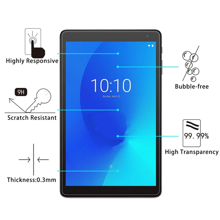 9H 2.5D Explosion-proof Tempered Tablet Glass Film For Alcatel 1T 10