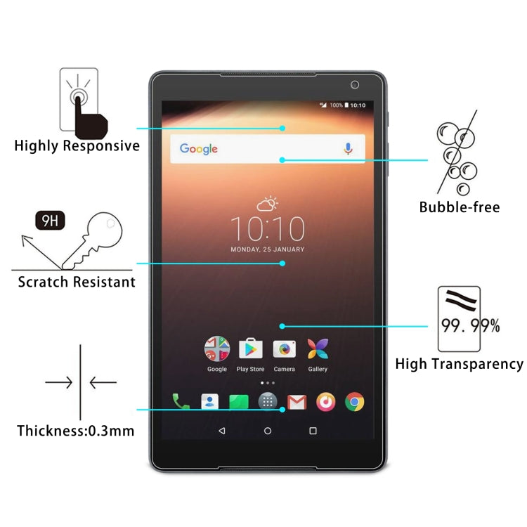 9H 2.5D Explosion-proof Tempered Tablet Glass Film For Alcatel A3 10 LTE EU 9026X