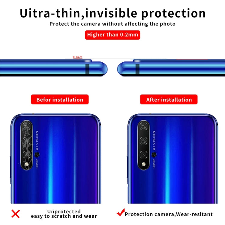 For Huawei Honor 20 9D Transparent Rear Camera Lens Protector Tempered Glass Film