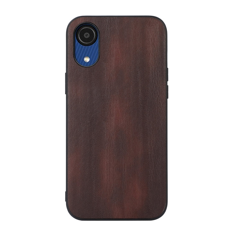 For Samsung Galaxy A03 Core Yellow Cow Texture PU Phone Case