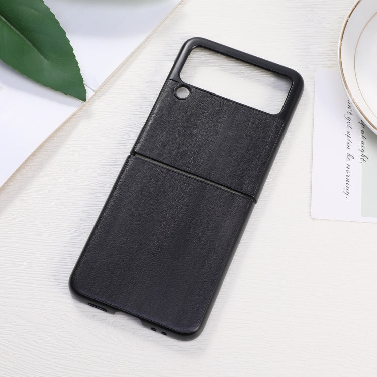 For Samsung Galaxy Z Flip 3 5G Yellow Cow Texture PU Phone Case