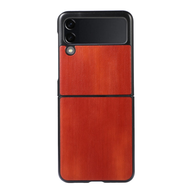 For Samsung Galaxy Z Flip 3 5G Yellow Cow Texture PU Phone Case