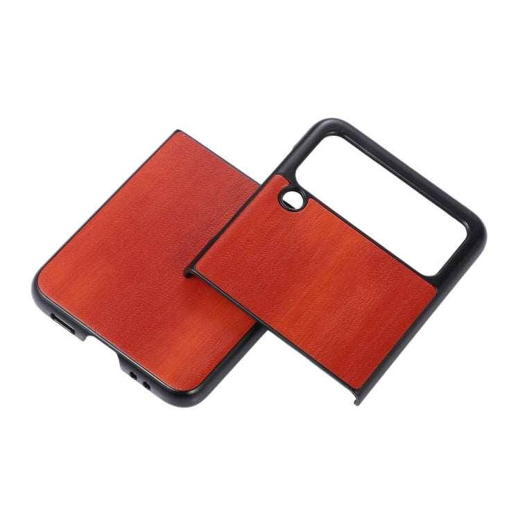 For Samsung Galaxy Z Flip 3 5G Yellow Cow Texture PU Phone Case