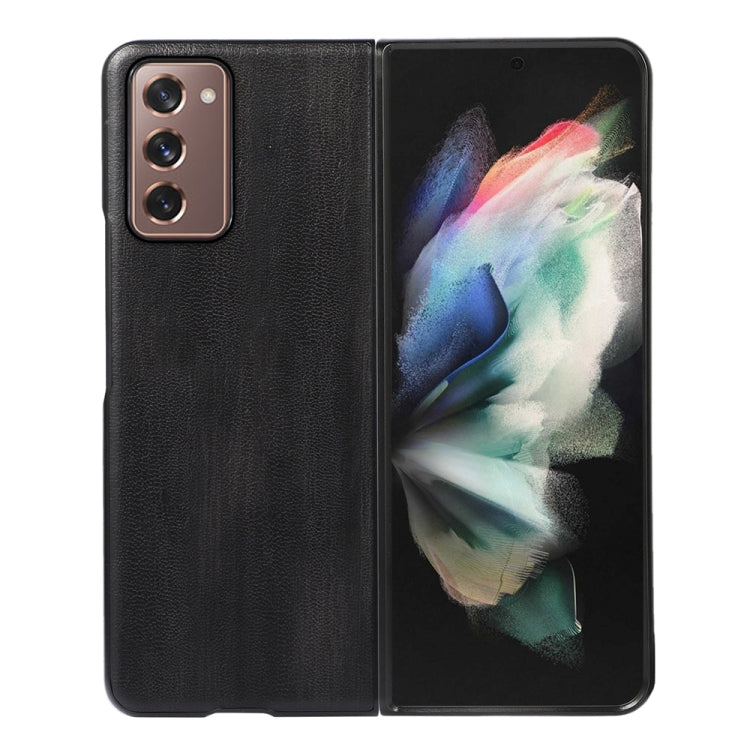 For Samsung Galaxy Z Fold2 5G Yellow Cow Texture PU Phone Case