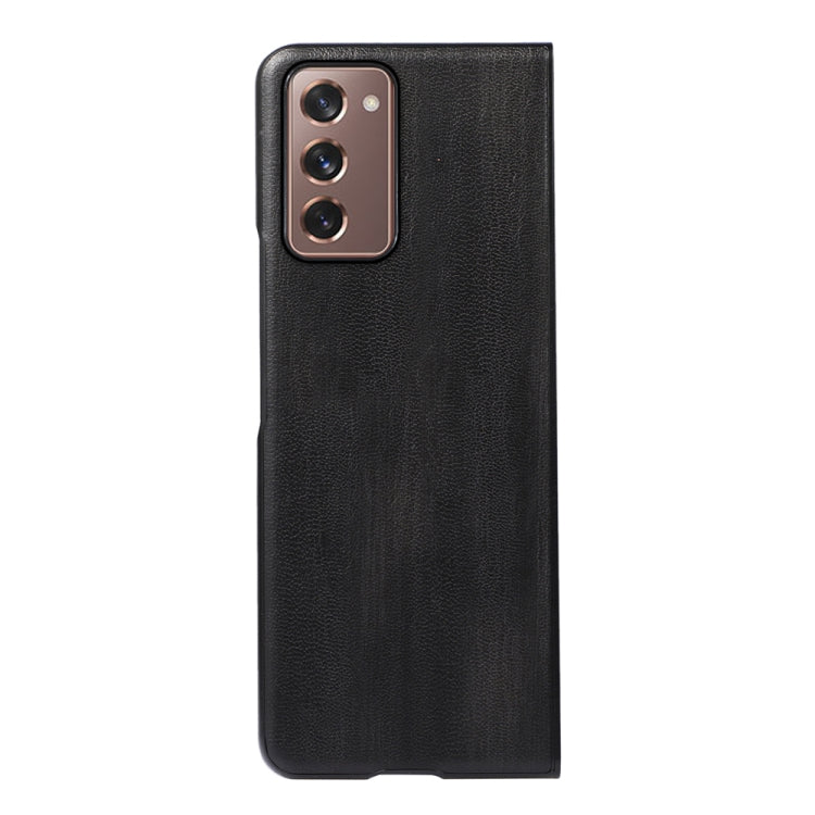 For Samsung Galaxy Z Fold2 5G Yellow Cow Texture PU Phone Case