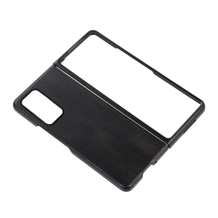 For Samsung Galaxy Z Fold2 5G Yellow Cow Texture PU Phone Case