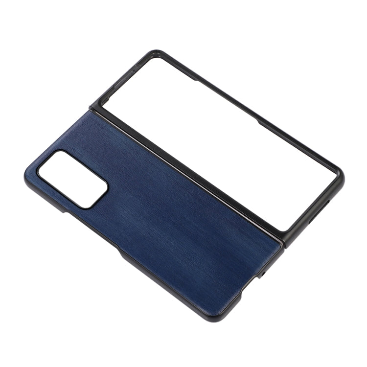 For Samsung Galaxy Z Fold2 5G Yellow Cow Texture PU Phone Case