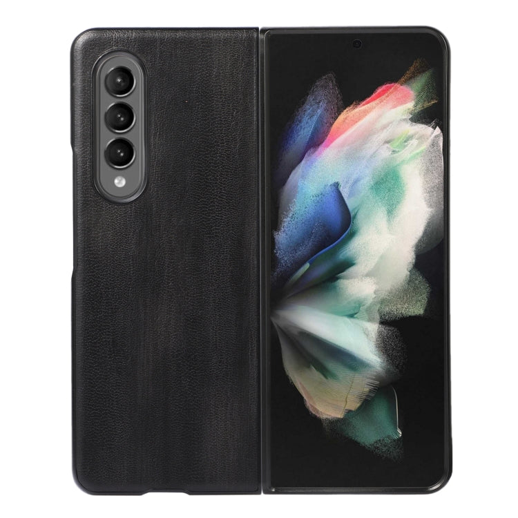 For Samsung Galaxy Z Fold3 5G Yellow Cow Texture PU Phone Case