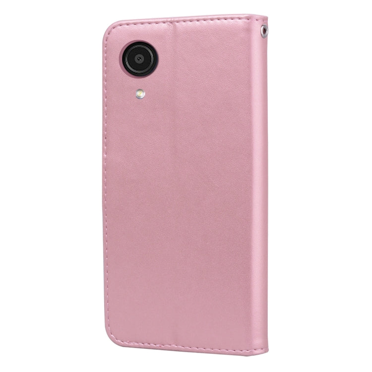 For Samsung Galaxy A03 Core Rose Embossed Leather Phone Case