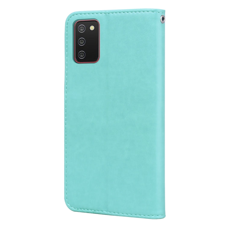 For Samsung Galaxy A03s 164mm Rose Embossed Leather Phone Case
