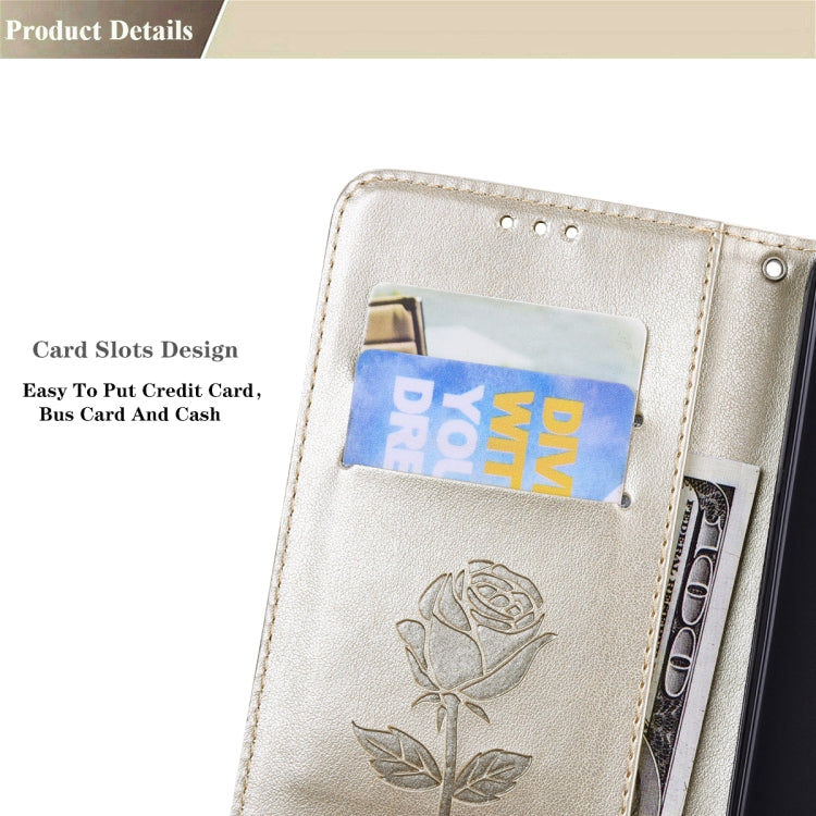 For Samsung Galaxy A03s 164mm Rose Embossed Leather Phone Case