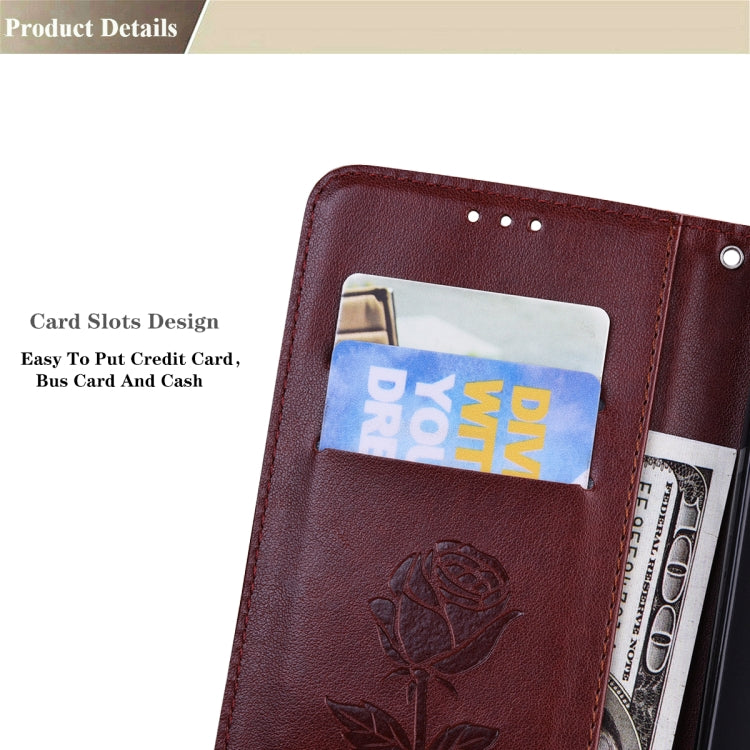 For Samsung Galaxy A03 164mm Rose Embossed Leather Phone Case