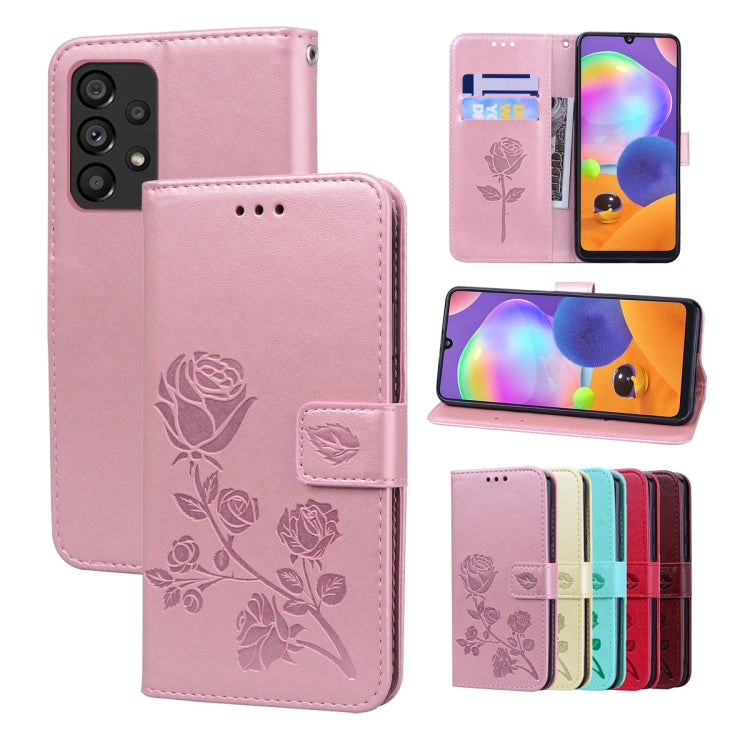 For Samsung Galaxy A53 5G Rose Embossed Leather Phone Case