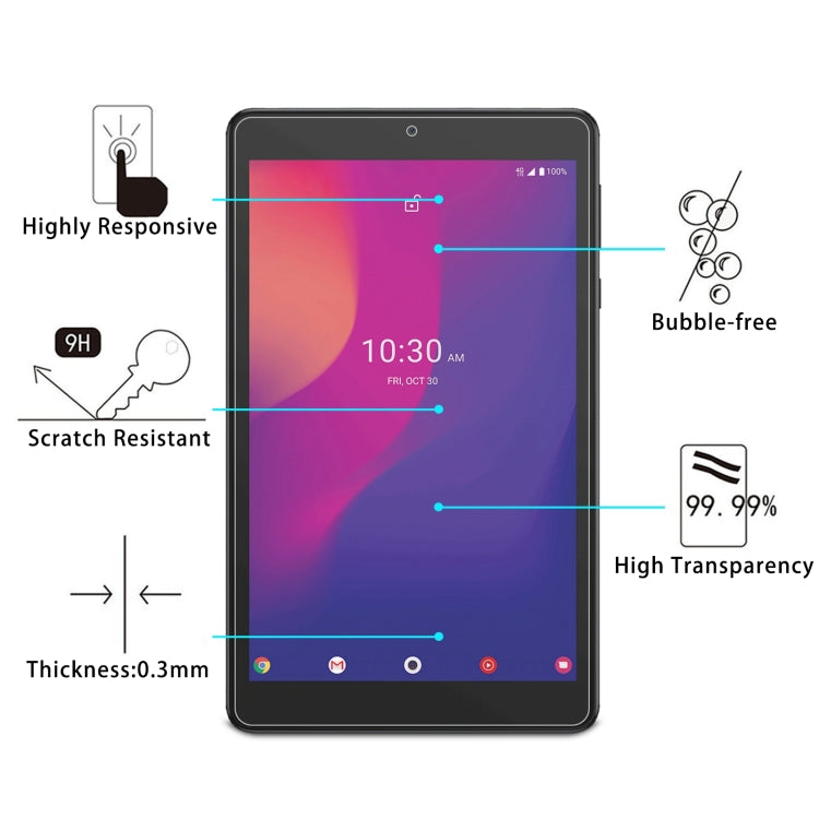 2 PCS 9H 2.5D Explosion-proof Tempered Tablet Glass Film For Alcatel Joy Tab 2 / 3T 8.0