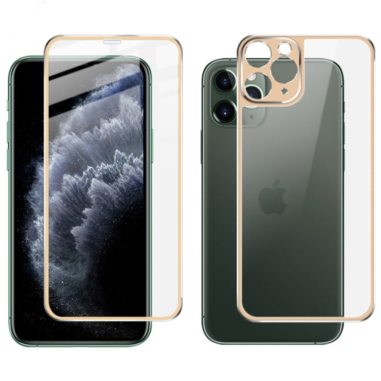 For iPhone 11 Pro Max IMAK Metal Frame Full Screen Tempered Glass Film Screen Film + Back Film