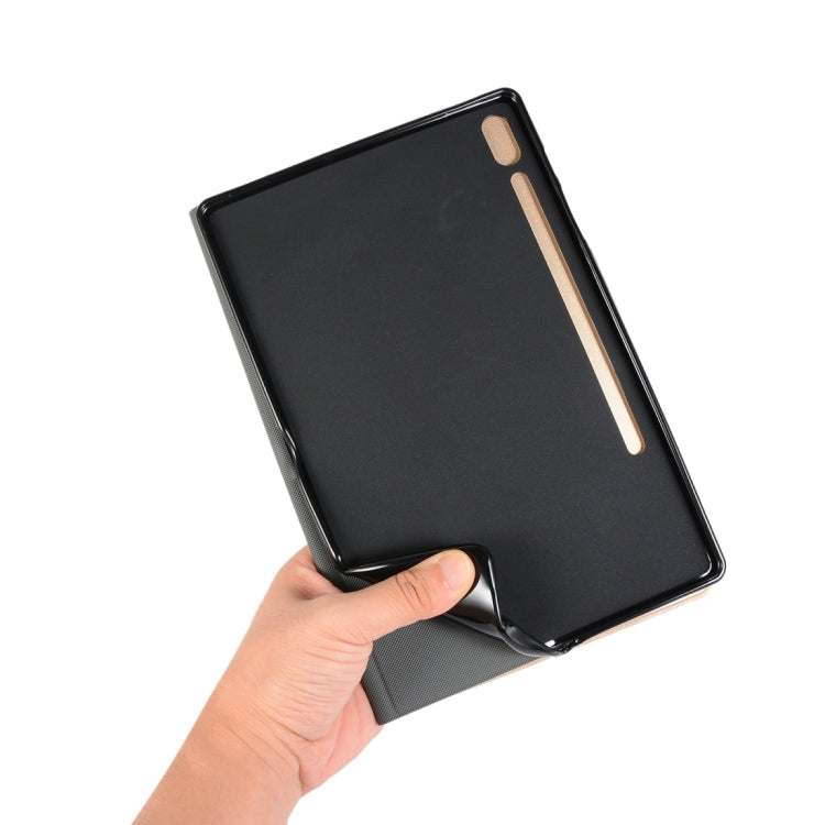 For Samsung Galaxy Tab S8 Ultra Elasticity Leather Tablet Case with Holder