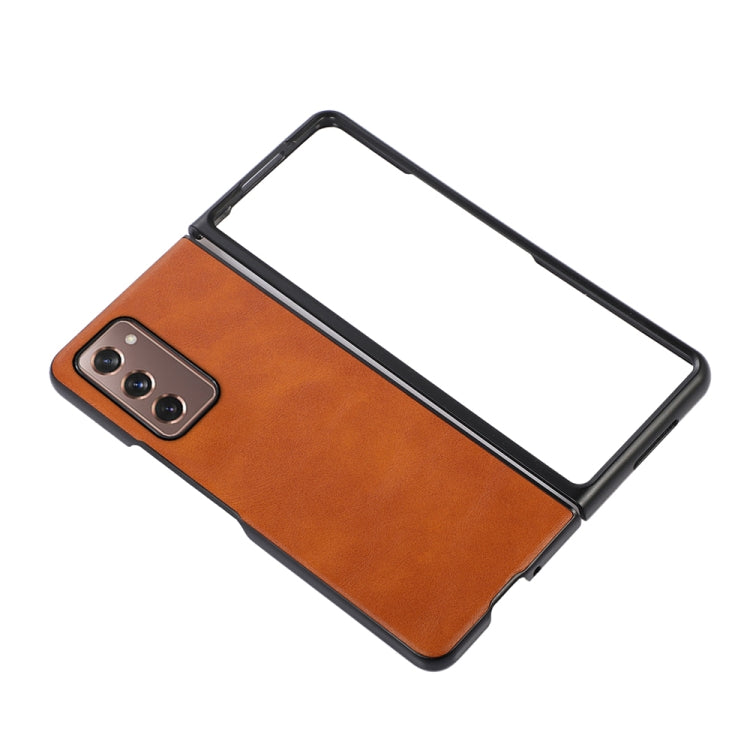 For Samsung Galaxy Z Fold2 5G Cowhide Texture PU Phone Case