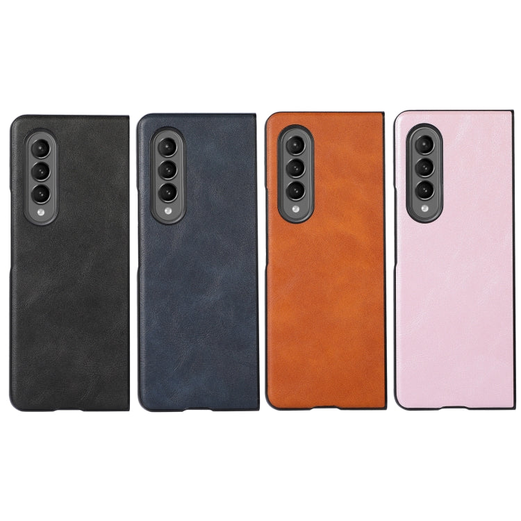 For Samsung Galaxy Z Fold3 5G Cowhide Texture PU Phone Case