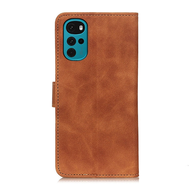For Motorola Moto G22 KHAZNEH Retro Texture Leather Phone Case