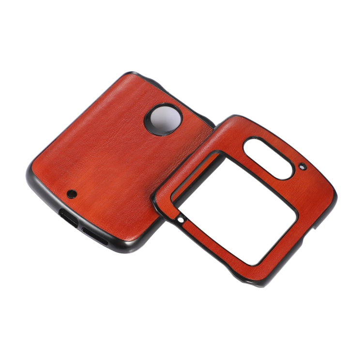 For Motorola Moto Razr 5G Yellow Cow Texture PU Phone Case