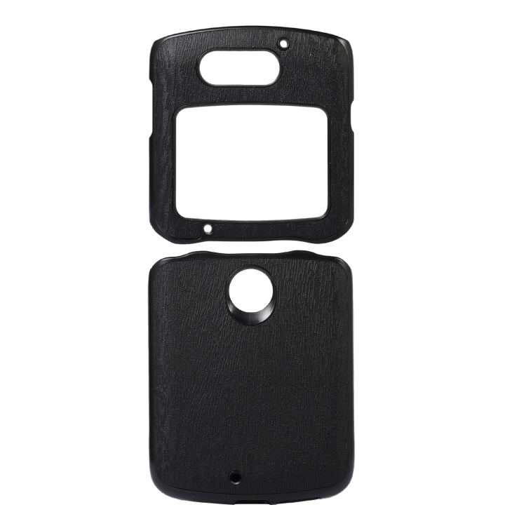 For Motorola Moto Razr 5G Wood Texture PU Phone Case