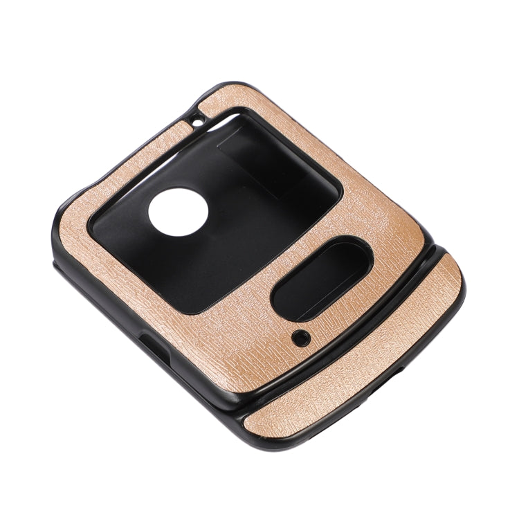 For Motorola Moto Razr 5G Wood Texture PU Phone Case