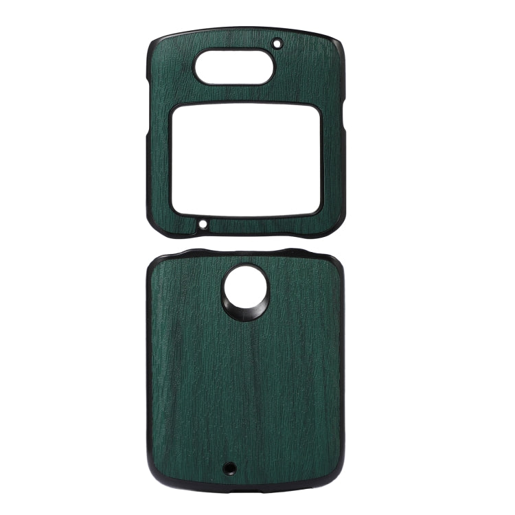 For Motorola Moto Razr 5G Wood Texture PU Phone Case