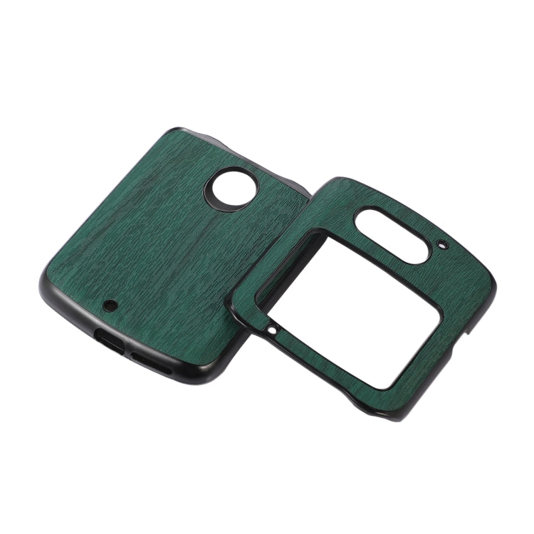 For Motorola Moto Razr 5G Wood Texture PU Phone Case