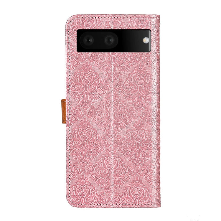 For Google Pixel 7 5G European Floral Embossed Copper Buckle Leather Phone Case