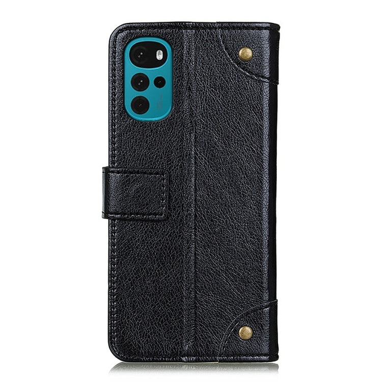 For Motorola Moto G22 Copper Buckle Nappa Texture Leather Phone Case