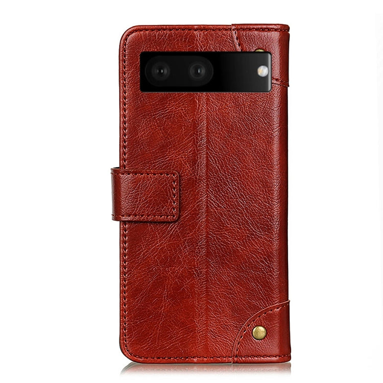 For Google Pixel 7 5G Copper Buckle Nappa Texture Leather Phone Case