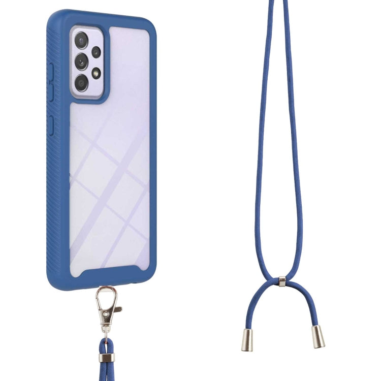 For Samsung Galaxy A33 5G Starry Sky Solid Color Series Shockproof PC + TPU Protective Phone Case with Neck Strap