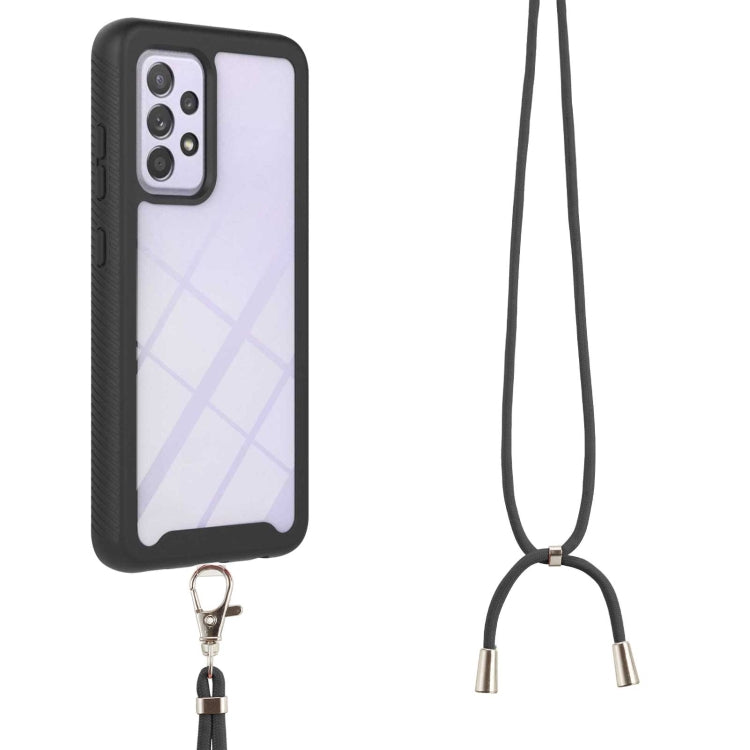 For Samsung Galaxy A33 5G Starry Sky Solid Color Series Shockproof PC + TPU Protective Phone Case with Neck Strap