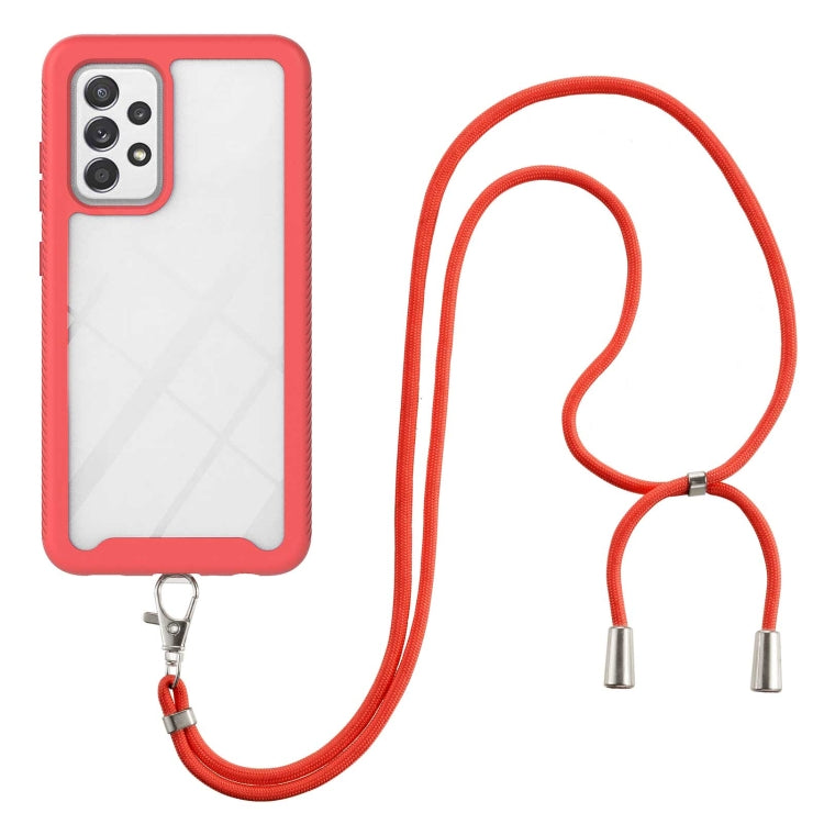 For Samsung Galaxy A53 5G Starry Sky Solid Color Series Shockproof PC + TPU Protective Phone Case with Neck Strap