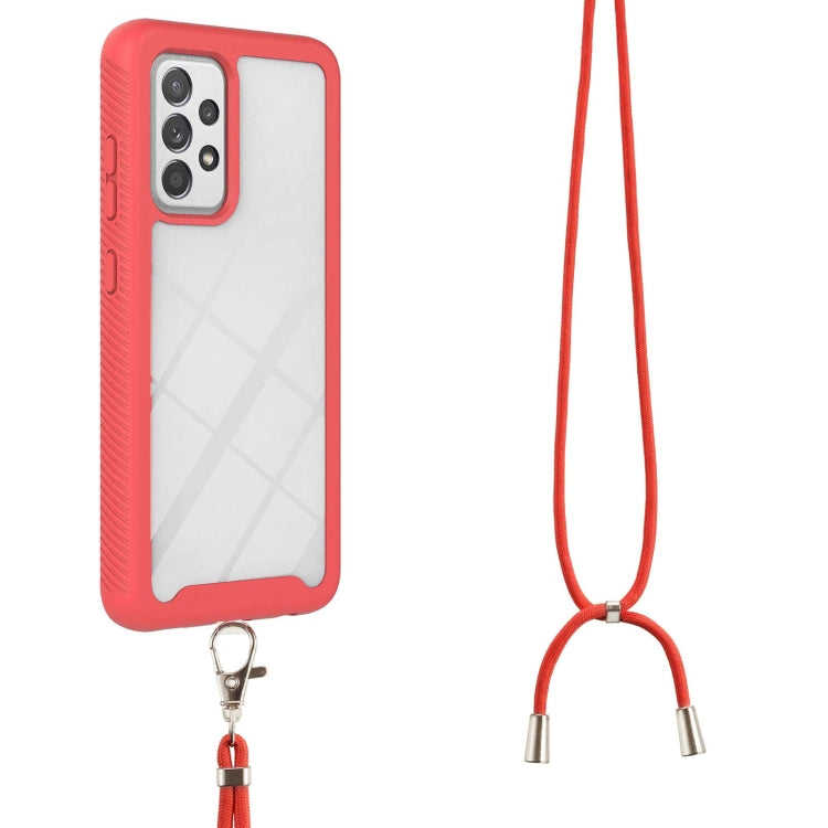 For Samsung Galaxy A53 5G Starry Sky Solid Color Series Shockproof PC + TPU Protective Phone Case with Neck Strap
