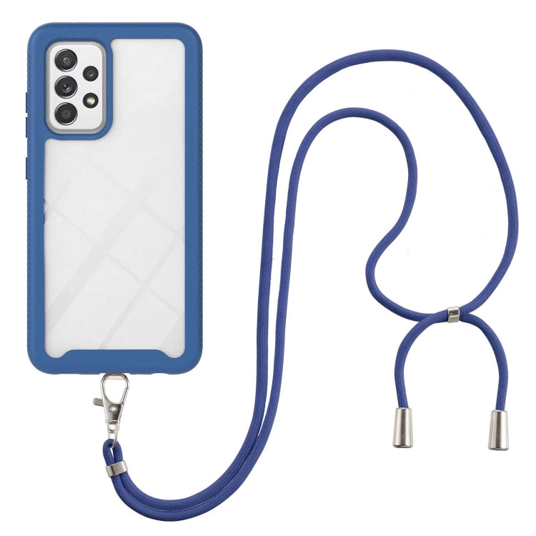 For Samsung Galaxy A53 5G Starry Sky Solid Color Series Shockproof PC + TPU Protective Phone Case with Neck Strap