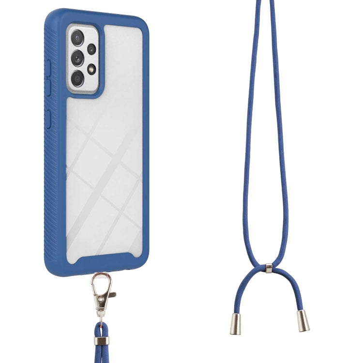 For Samsung Galaxy A53 5G Starry Sky Solid Color Series Shockproof PC + TPU Protective Phone Case with Neck Strap