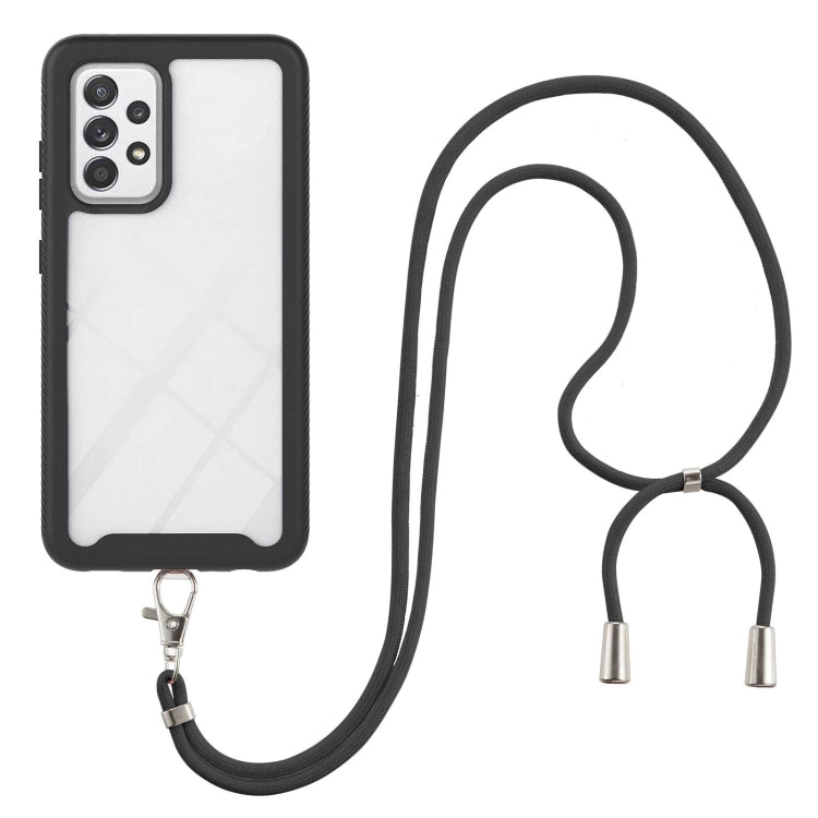 For Samsung Galaxy A53 5G Starry Sky Solid Color Series Shockproof PC + TPU Protective Phone Case with Neck Strap