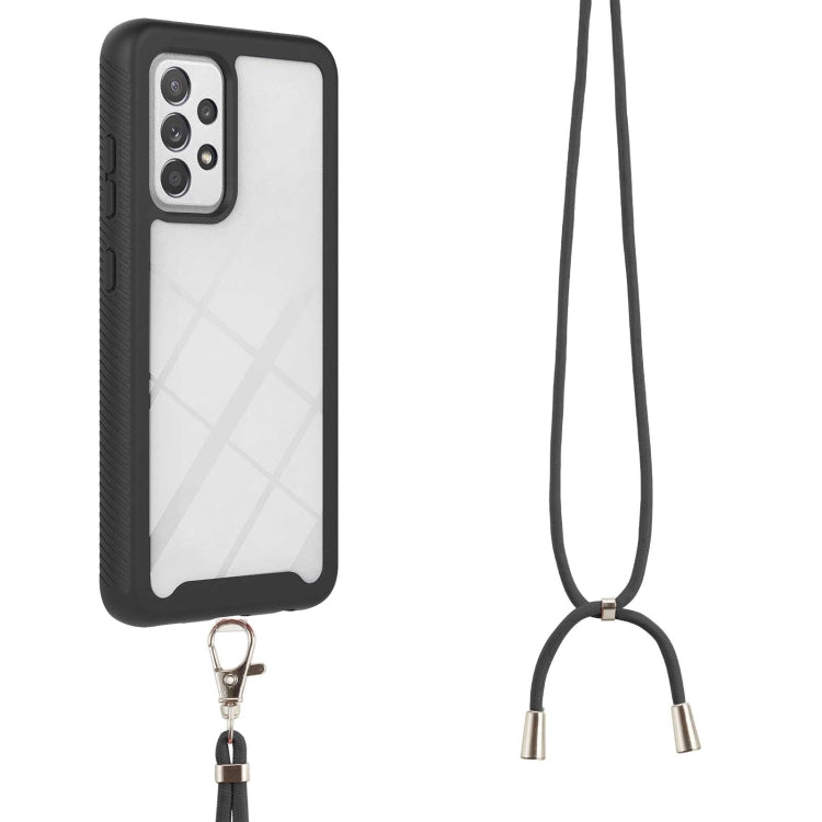 For Samsung Galaxy A53 5G Starry Sky Solid Color Series Shockproof PC + TPU Protective Phone Case with Neck Strap