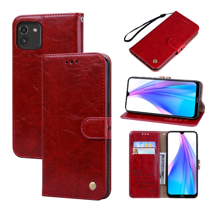 For Samsung Galaxy A03 164mm Oil Wax Texture Leather Phone Case