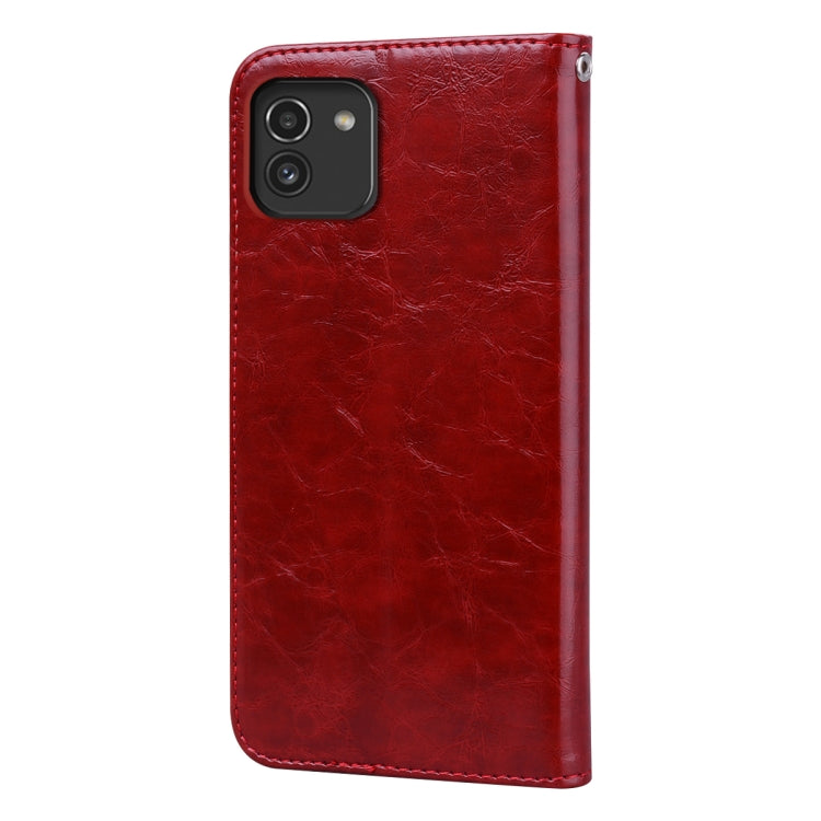 For Samsung Galaxy A03 164mm Oil Wax Texture Leather Phone Case
