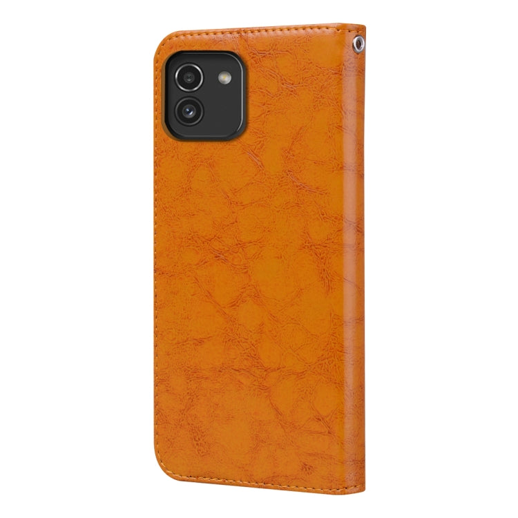 For Samsung Galaxy A03 164mm Oil Wax Texture Leather Phone Case
