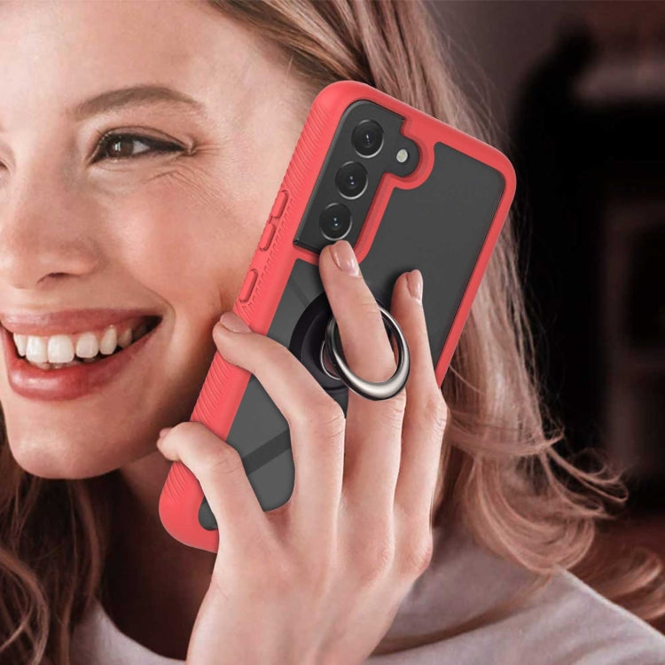 For Samsung Galaxy S22 Shockproof PC + TPU Phone Case with Ring Holder