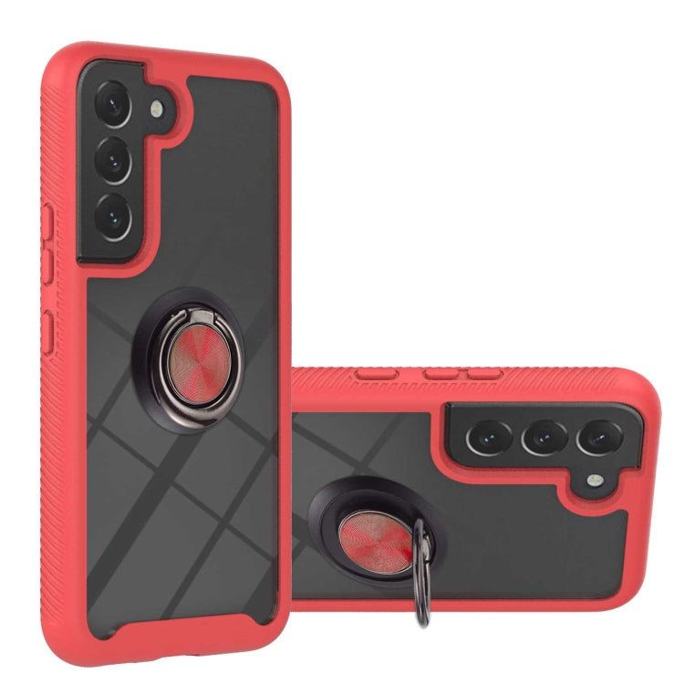 For Samsung Galaxy S22+ Shockproof PC + TPU Phone Case with Ring Holder