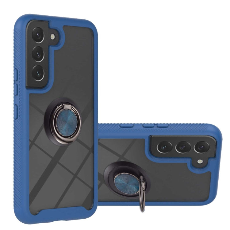 For Samsung Galaxy S22+ Shockproof PC + TPU Phone Case with Ring Holder