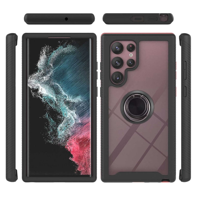 For Samsung Galaxy S22 Ultra Shockproof PC + TPU Phone Case with Ring Holder