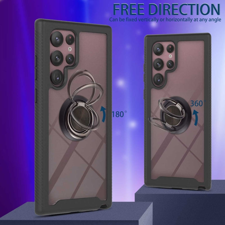 For Samsung Galaxy S22 Ultra Shockproof PC + TPU Phone Case with Ring Holder