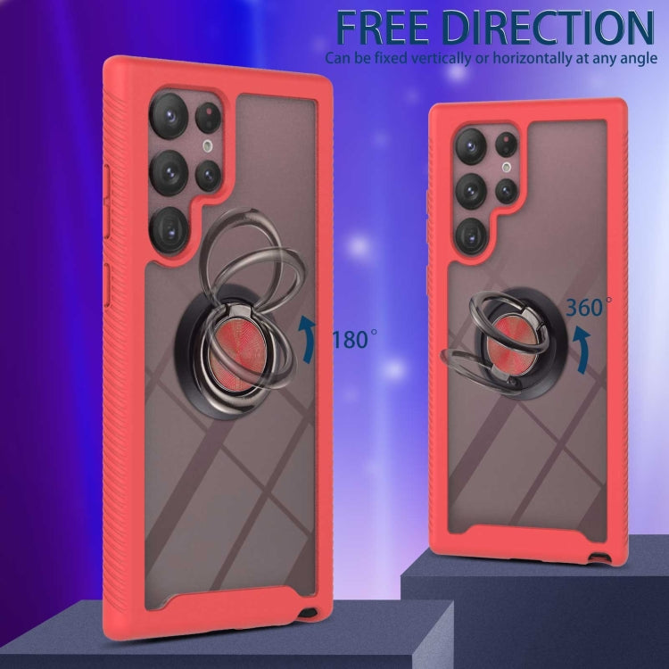 For Samsung Galaxy S22 Ultra Shockproof PC + TPU Phone Case with Ring Holder