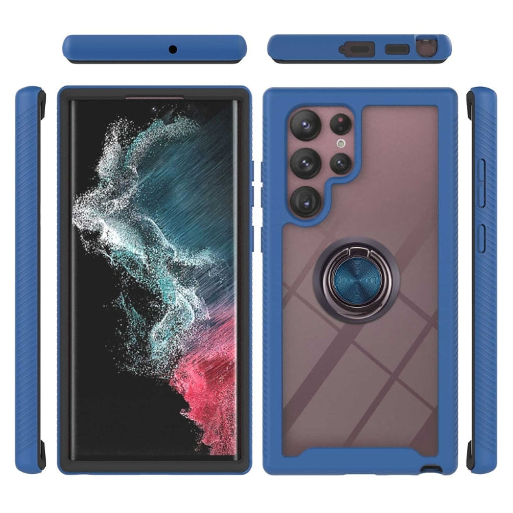 For Samsung Galaxy S22 Ultra Shockproof PC + TPU Phone Case with Ring Holder