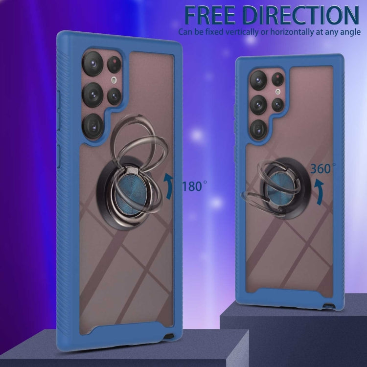 For Samsung Galaxy S22 Ultra Shockproof PC + TPU Phone Case with Ring Holder